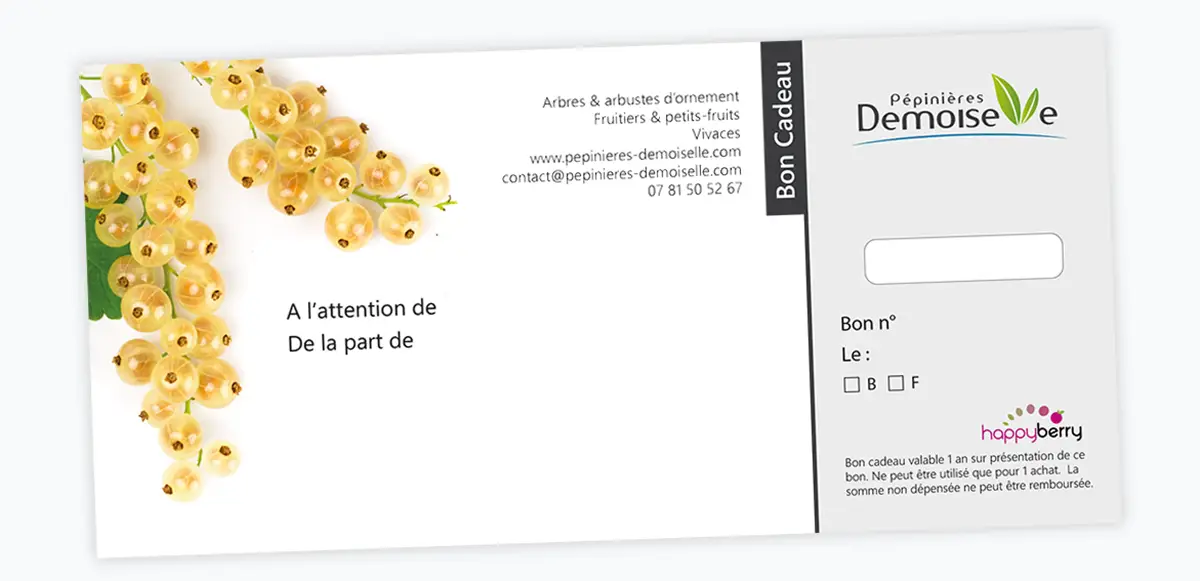 Cheque cadeau pepiniere demoiselle